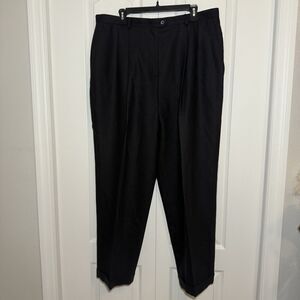 Ralph Lauren Women's Wide-Leg Trousers Size 18W Black 100% Pure New Wool